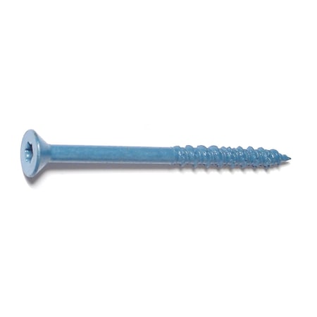 Masonry Screw, 5/16 Dia., Flat, 4 In L, Steel Blue Ruspert, 50 PK